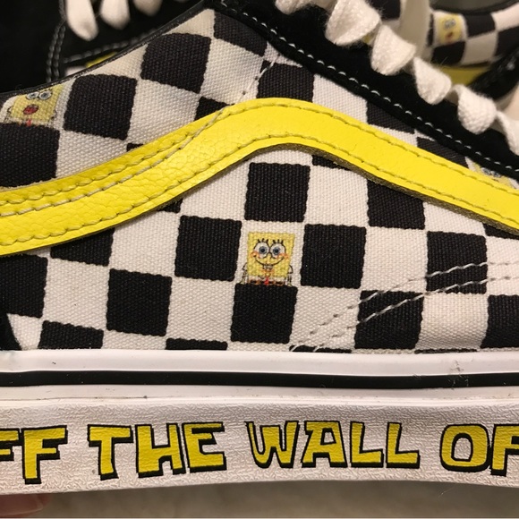 Vans Old Skool x SpongeBob SquarePants sz 6.5 Checkerboard Print Off the Wall - Picture 9 of 11